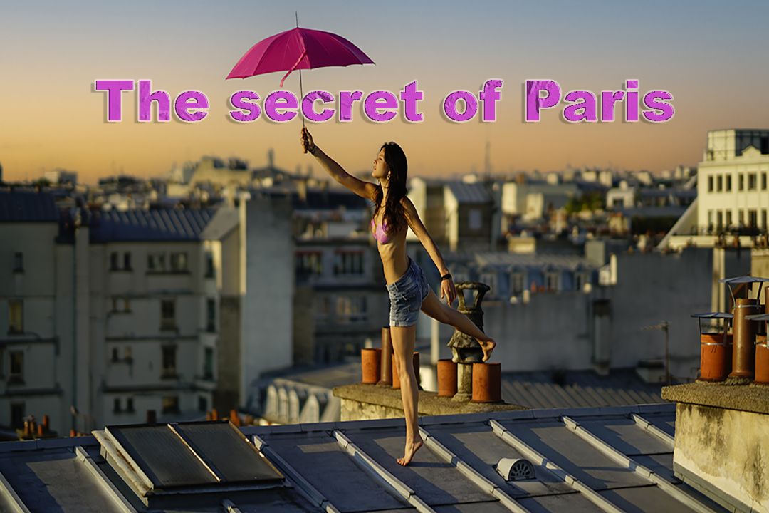 최고의 파리 사진 촬영. 프랑스 파리의 에펠탑이 내려다보이는 루프탑을 방문했습니다. 이 웅장한 아파트 옥상에는 댄스 플로어, 댄서, 음악이 있습니다.